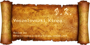 Veszelovszki Kinga névjegykártya